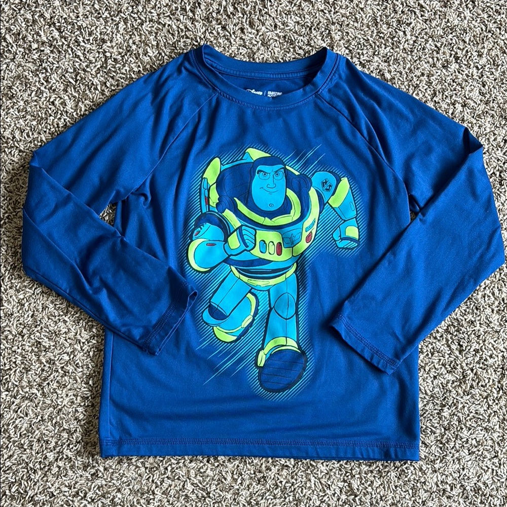 Disney Boys Toy Story Buzz Lightyear Neon Long Sleeve Shirt, size 7